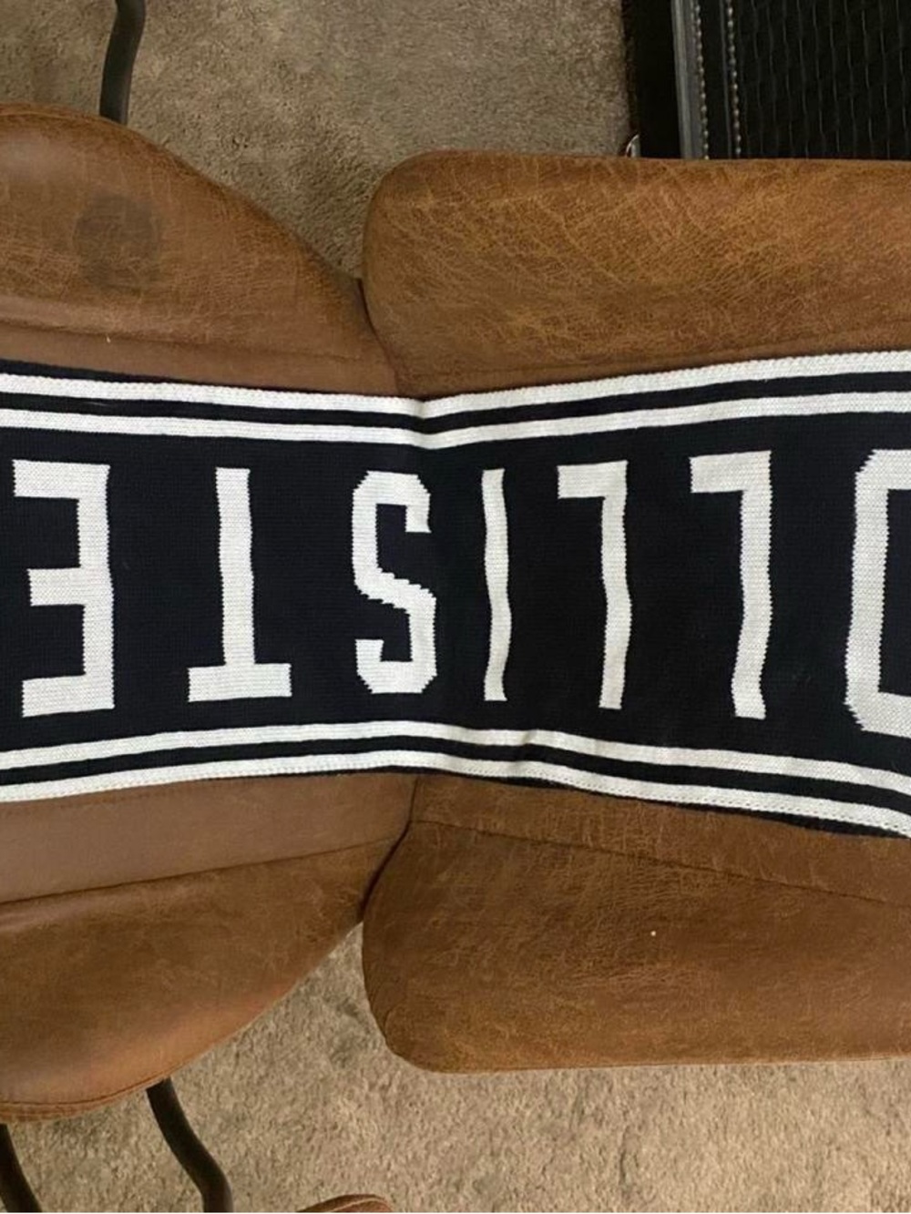 Hollister Black and White Logo Knit Scarf